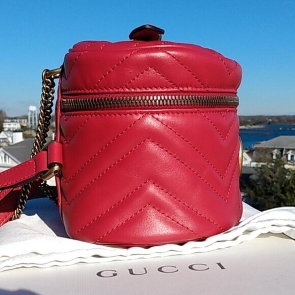 New,  Gucci, Matelassé Marmont Quilted Calf Leather Mini Backpack - Picture 10 of 16